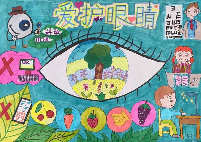 呵护眼睛预防近视手抄报简单