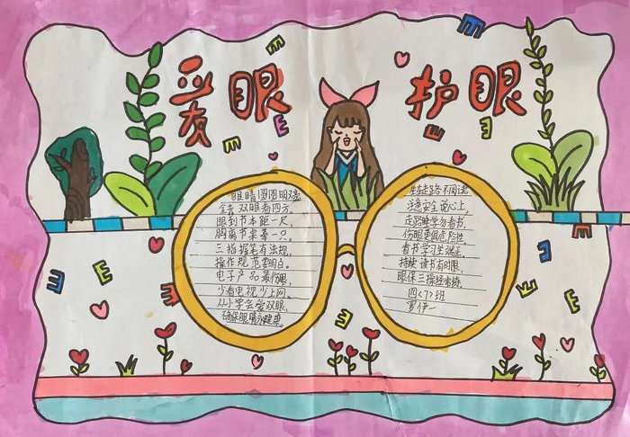 呵护眼睛预防近视手抄报简单