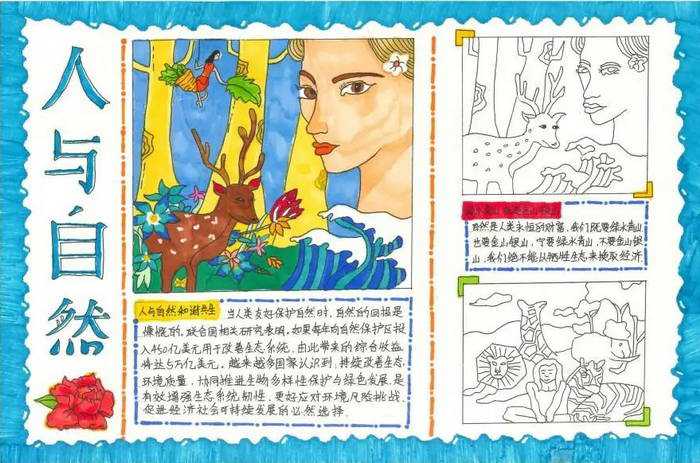 人与自然和谐共生手抄报初中