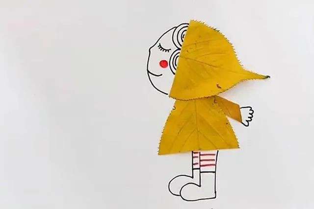 树叶手工制作一幅美丽的画：一叶知秋树叶贴画
