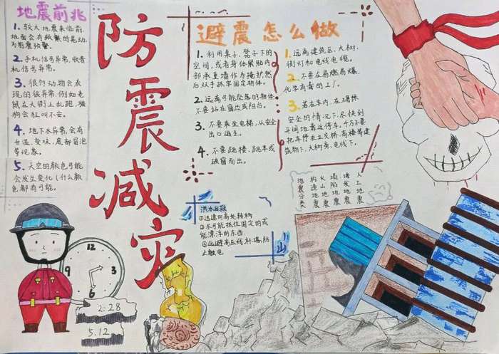 防震减灾手抄报图片简单漂亮