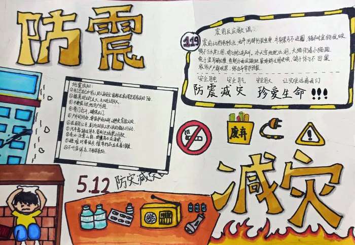 防震减灾手抄报图片简单漂亮