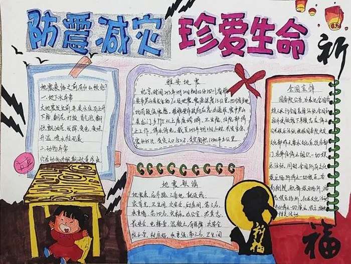 防震减灾手抄报图片简单漂亮