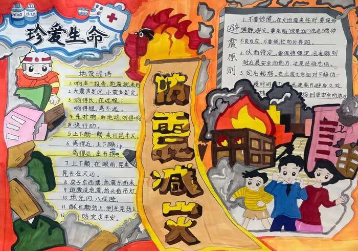 防震减灾手抄报图片简单漂亮