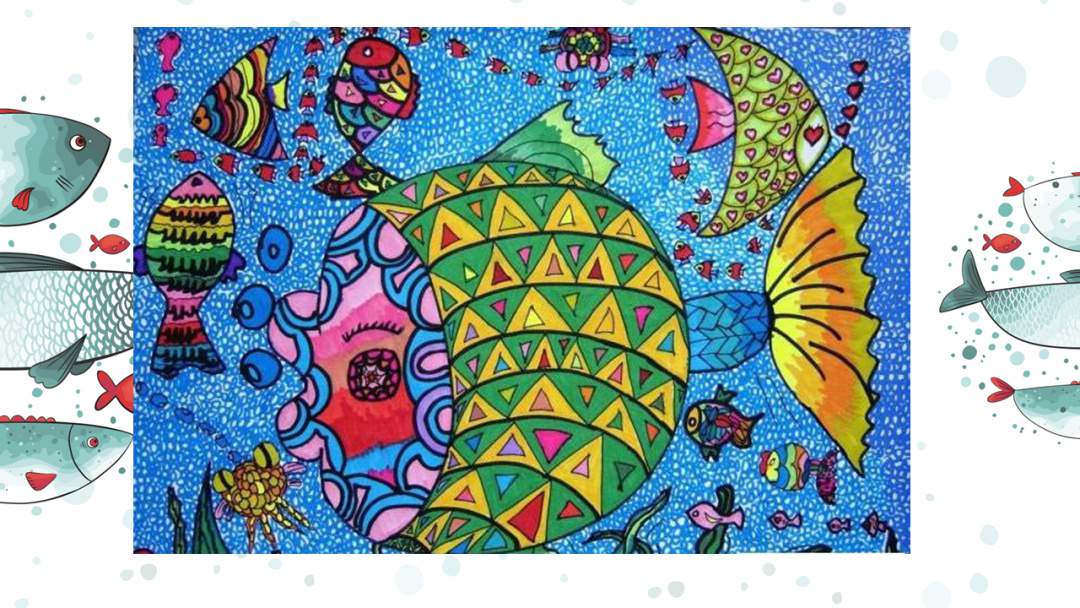 幼儿园大班美术教案：水里的鱼