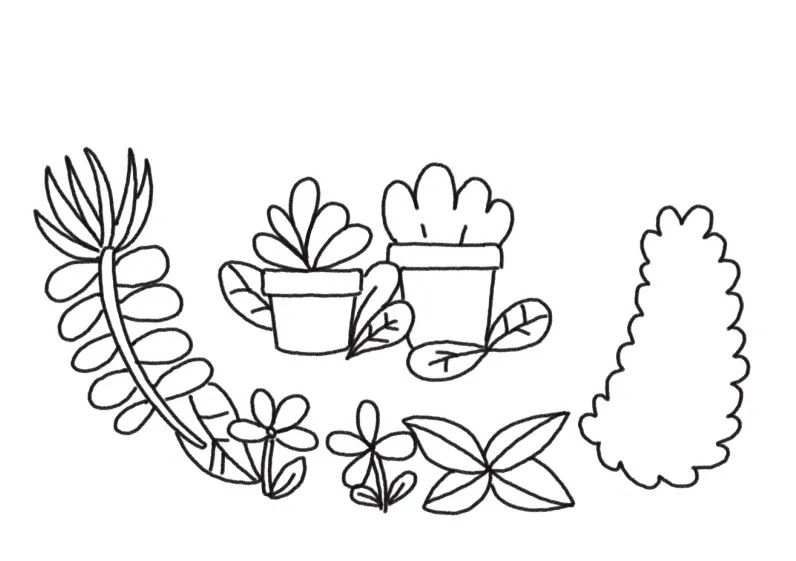 简单又有趣的植物园简笔画