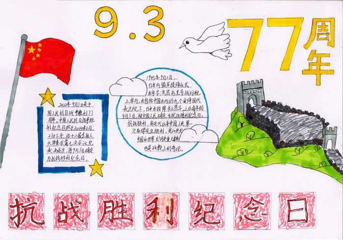 中国人民抗战胜利纪念日手抄报