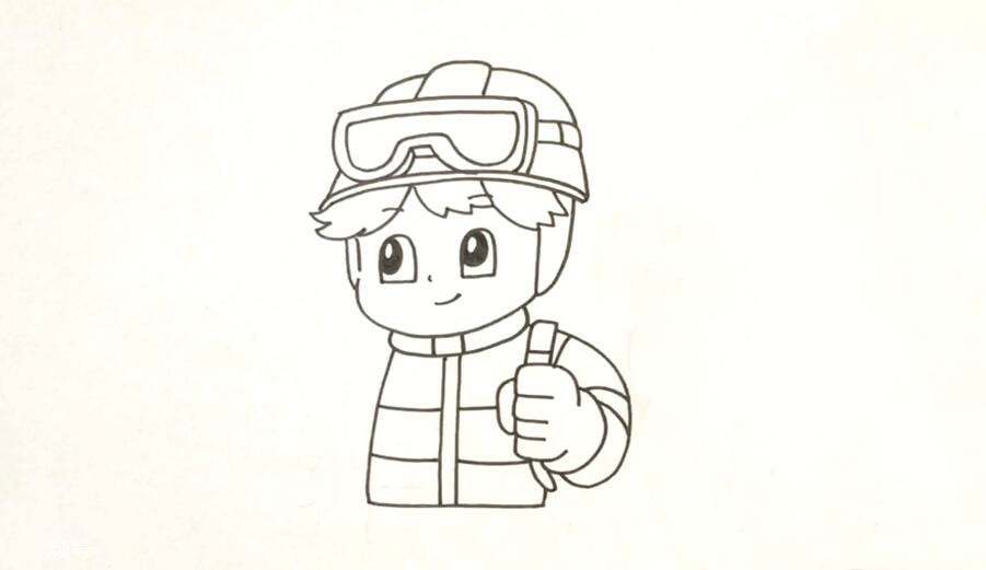 Q版卡通消防员简笔画教程图片