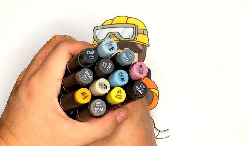 Q版卡通消防员简笔画教程图片