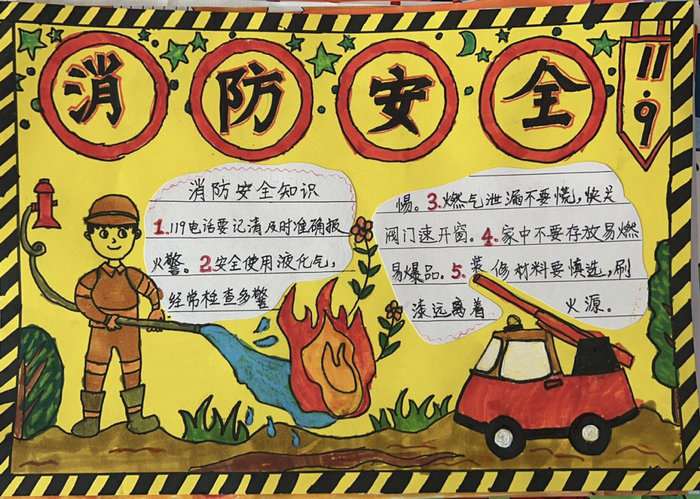 119消防宣传日手抄报漂亮又简单
