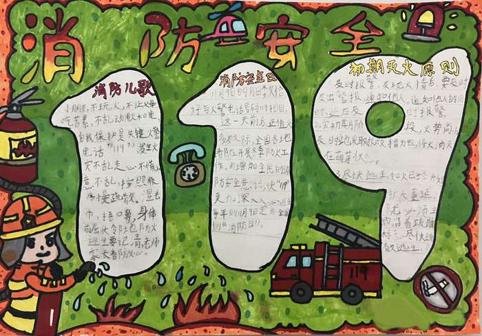 119消防宣传日手抄报漂亮又简单