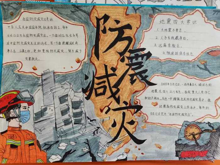 防灾减灾有你有我手抄报图片