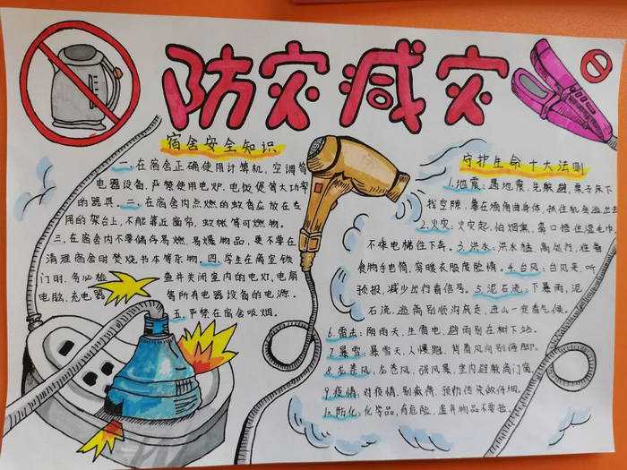 防灾减灾有你有我手抄报图片