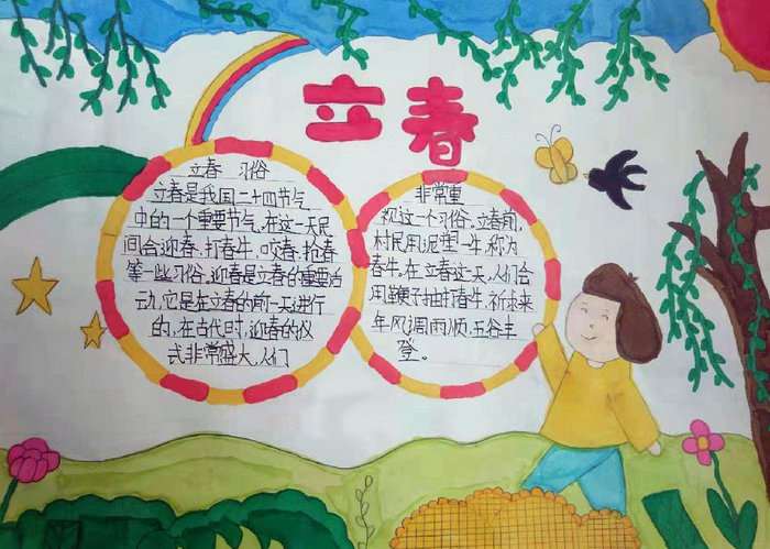 立春手抄报简单又漂亮四年级