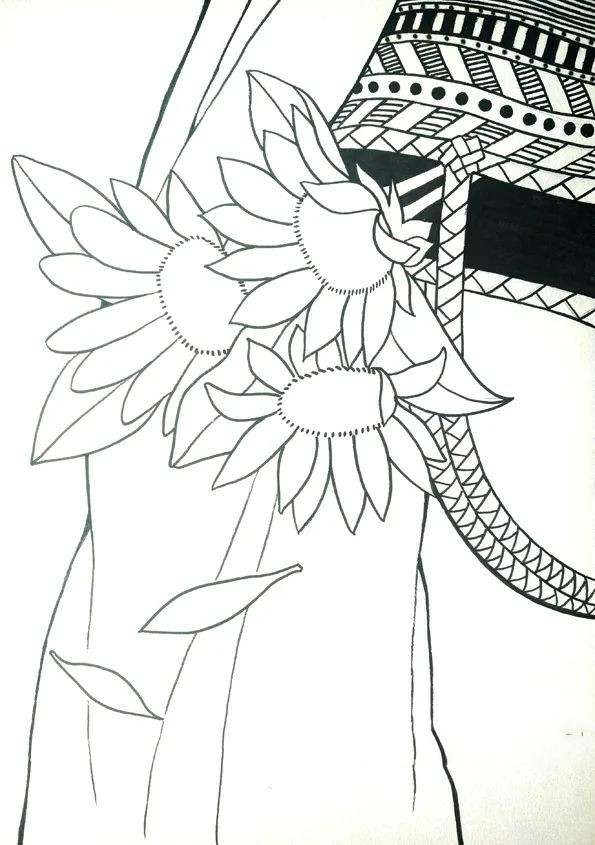 少儿美术课程《花与篮》