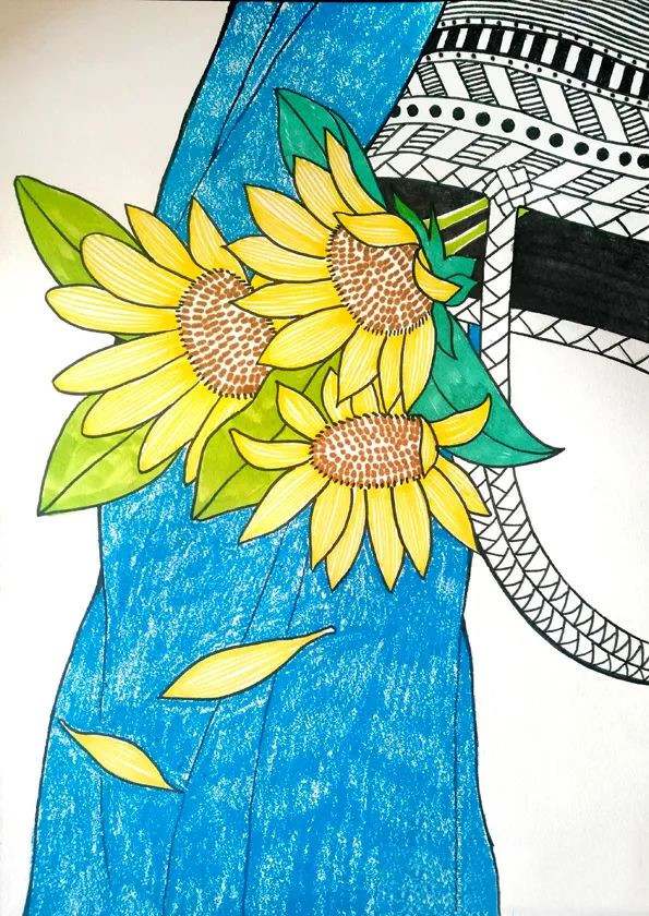 少儿美术课程《花与篮》