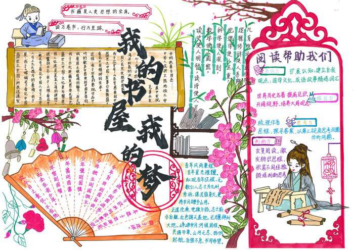 我的书屋我的梦手抄报简单又漂亮