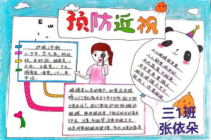 预防近视手抄报图片大全简单又漂亮