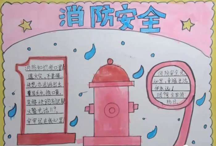 119消防安全手抄报图片及内容