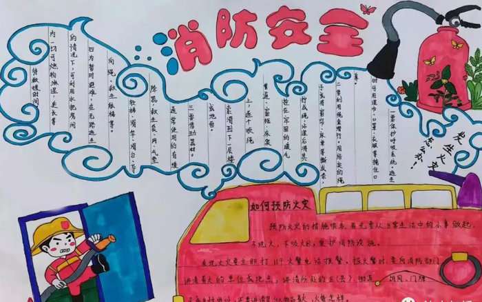 119消防安全手抄报图片及内容