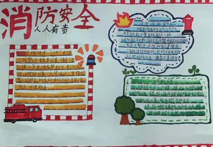 119消防安全手抄报图片及内容