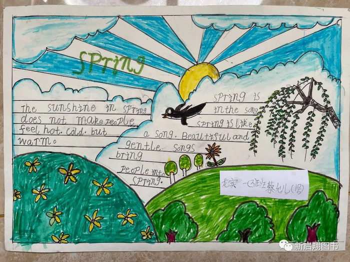 我爱大自然英语手抄报四年级简单