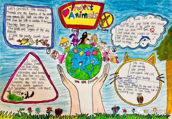 我爱大自然英语手抄报四年级简单