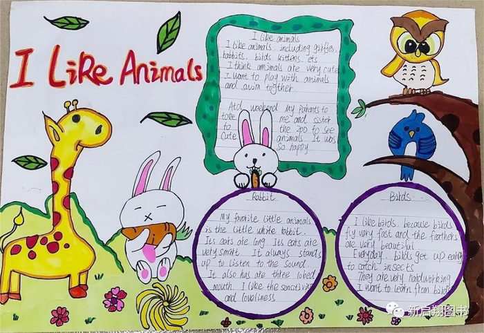 我爱大自然英语手抄报四年级简单