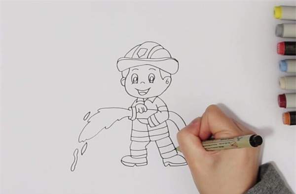 消防员简笔画图片步骤