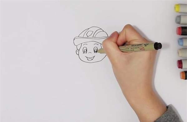 消防员简笔画图片步骤