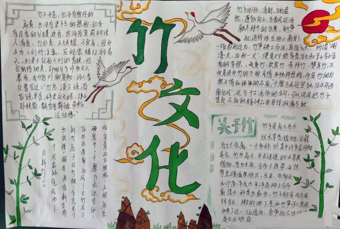 关于竹文化的手抄报