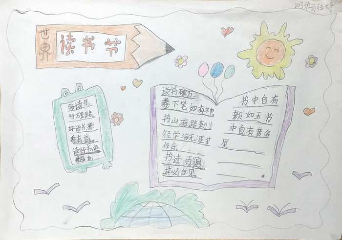 书香校园手抄报图片