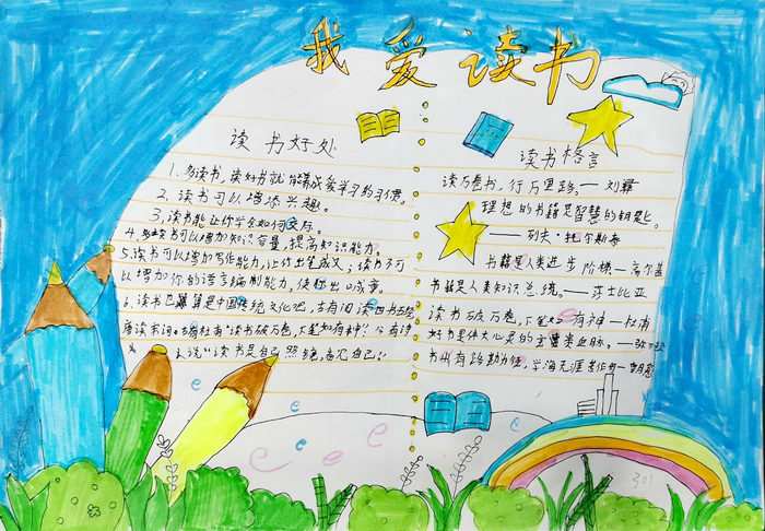 书香校园手抄报图片