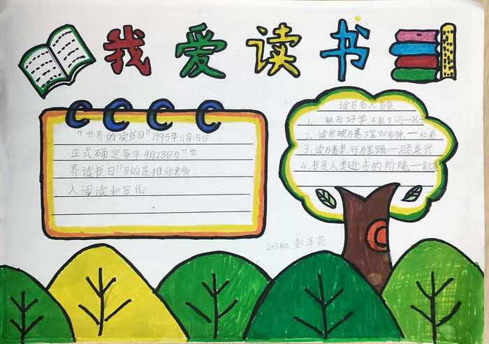 书香校园手抄报图片