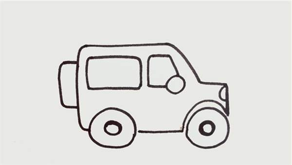 简易小汽车简笔画教程图片