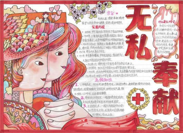 红十字精神伴我成长手抄报图片