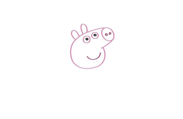 小猪佩奇简笔画图片教程彩色