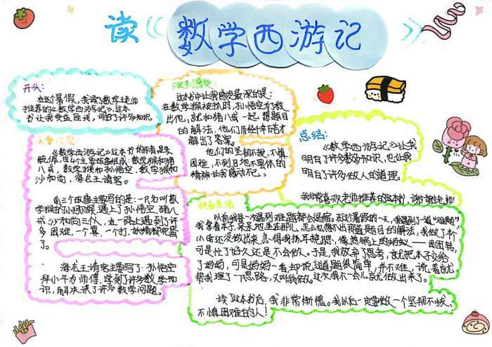 数学西游记手抄报图片