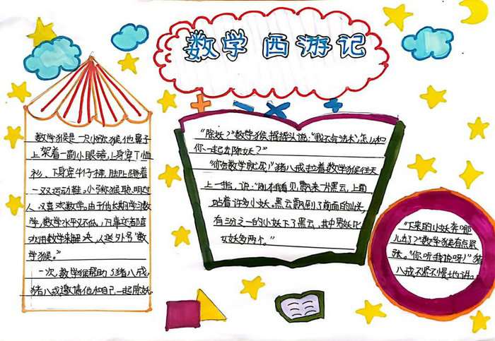 数学西游记手抄报图片