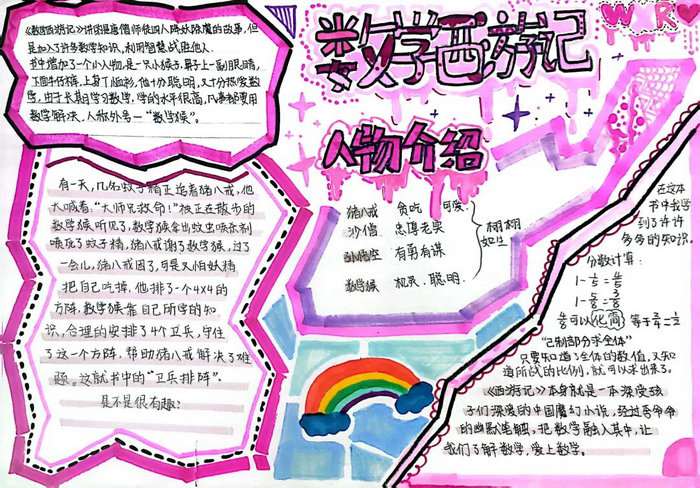 数学西游记手抄报图片
