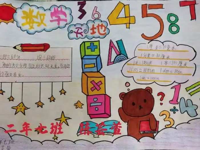 二年级数学手抄报图片