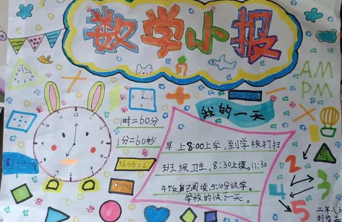 二年级数学手抄报图片
