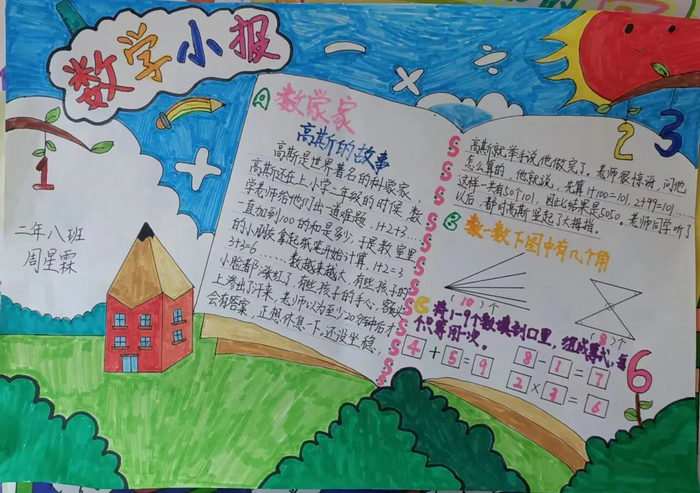 二年级数学手抄报图片