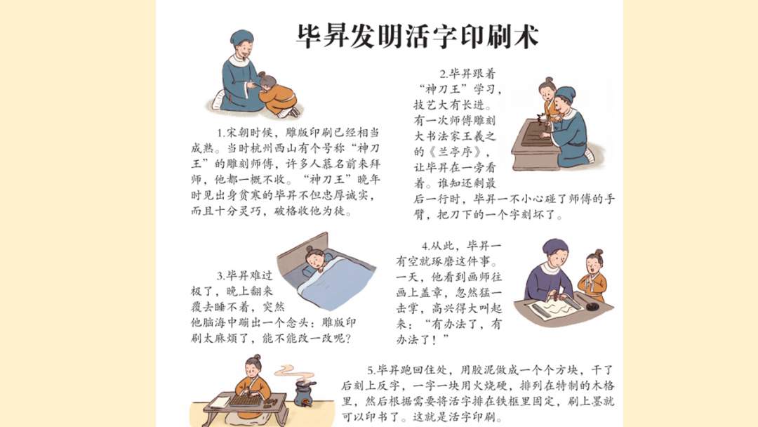 幼儿园幼小衔接语言教案：四大发明之毕昇的活字印刷术