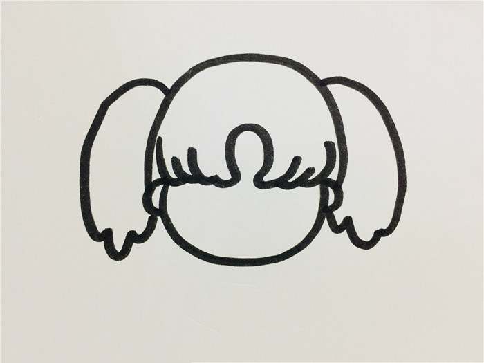 双马尾辫小女孩简笔画步骤图片