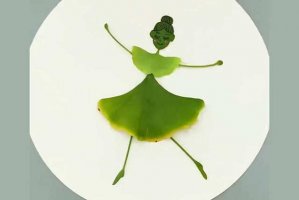 树叶手工粘贴画教程：银杏叶粘贴画跳舞的女孩