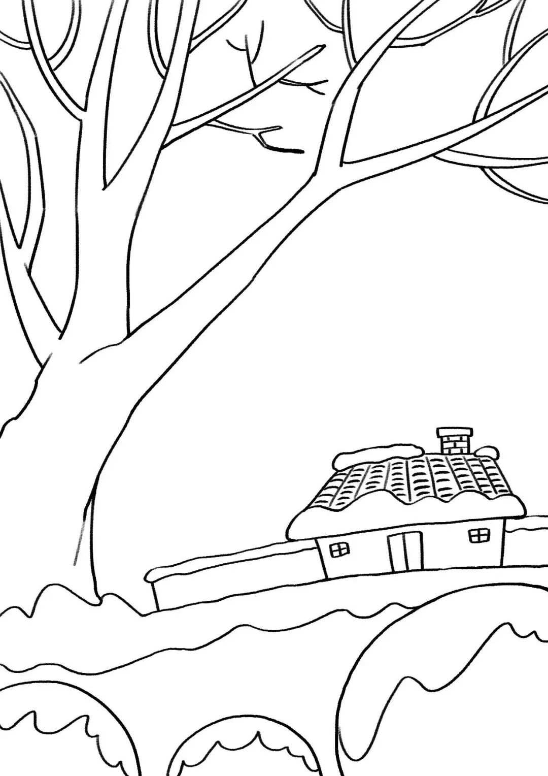 冬天题材少儿美术课程《冬日小景》