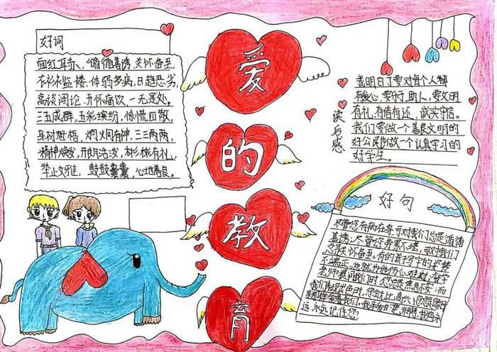 爱的教育手抄报图片简单又漂亮
