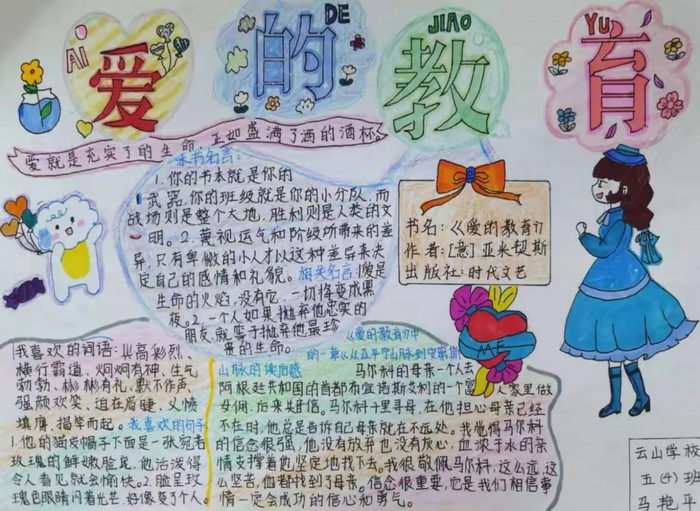 爱的教育手抄报图片简单又漂亮