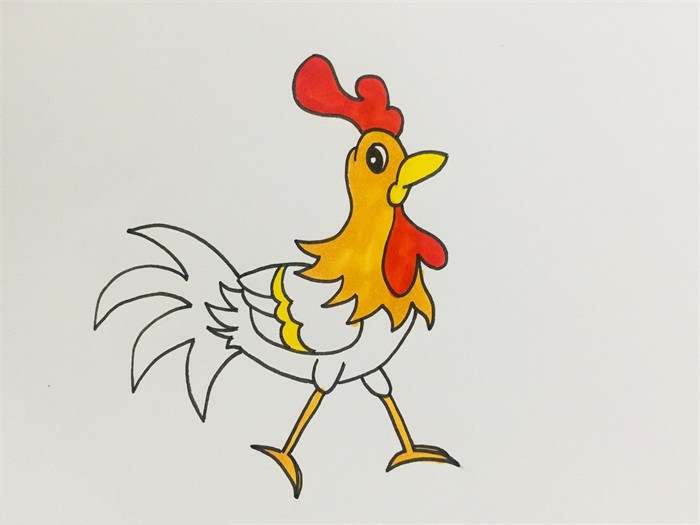 艳丽的大公鸡简笔画怎么画